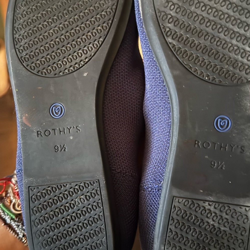 Rothy's Navy Blue Flats with Royal Blue Trim - Picture 2 of 2